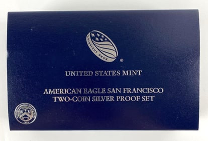 2012 US Mint American Silver Eagle San Francisco Two Coin Silver Proof Set