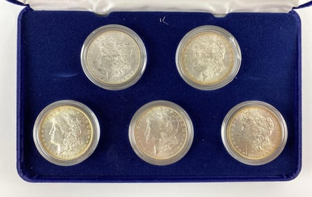 Group of 5 1880's Morgan Silver Dollars