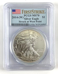 PCGS Graded 2014W US $1 American Silver Eagle MS70