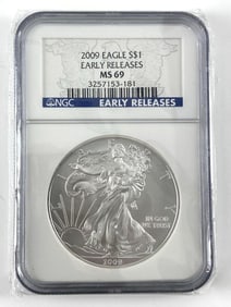 NGC Graded 2009 US $1 American Silver Eagle MS69