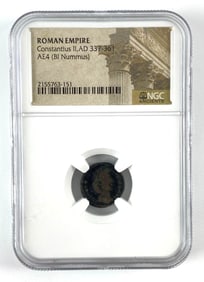 NGC Graded Roman Empire Constantius II Coin