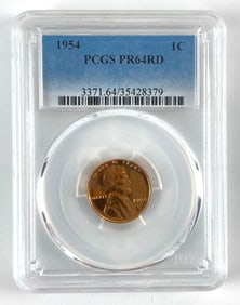 PCGS Graded 1954 Lincoln Wheat Cent PR64RD