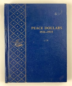 Complete Set of 24 US Peace Silver Dollars in a Whitman Album