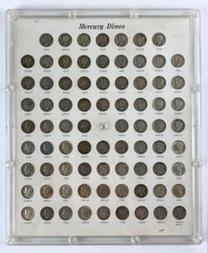 Complete set of 78 US Mercury Silver Dimes includes 1916-D