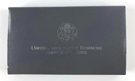 1991 US Mint $1 United States Mount Rushmore Anniversary Silver Proof Coin