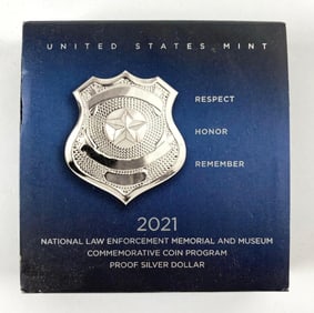2021 P US Mint National Law Enforcement Memorial 26 Gram Proof Silver Dollar