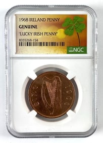NGC Graded 1968 Ireland Penny