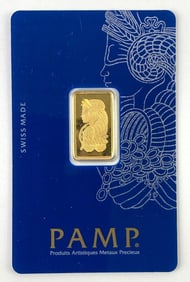 PAMP Lady Fortuna 5 Gram .9999 Fine Gold Ingot/ Bar