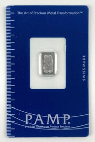 PAMP Lady Fortuna 1 Gram .999 Platinum Ingot/ Bar