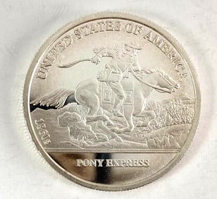 Danbury Mint Pony Express 1/2 oz .999 Fine Silver