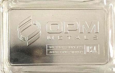OPM Metals 10 oz .999 Fine Silver Ingot/ Bar