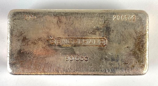 Engelhard 50oz .999 Fine Silver Bar