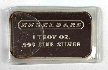 Extremely RARE Engelhard Robert G. Warner Co. 1oz .999 Fine Silver Ingot/Bar