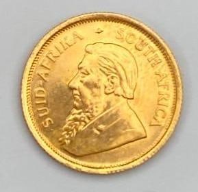 1982 South Africa Krugerrand 1/10oz .9999 Fine Gold Coin