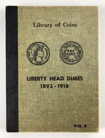 Group of 74 Barber Silver Dime in a Library of Coins Album