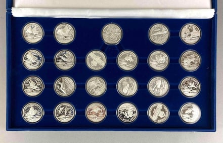 Group of 46 New Queensland Mint $24 Desert Storm 1 oz .999 Silver Coins