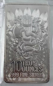 Cut Saw Minting E Pluribus Unum 10oz .999 Fine Silver Ingot/ Bar