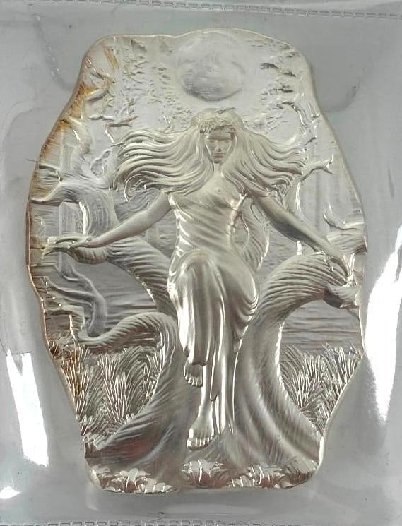 Argentina Precious Metals Goddess Mara  10oz .999 Fine Silver Ingot/ Bar (1 of 2)