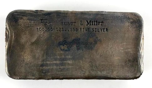 Hauler and Miller 100 oz .999 Fine Silver Ingot/ Bar