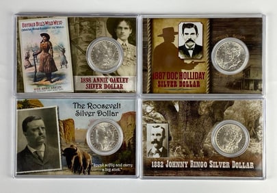 Group of 4 Commemorative Morgan Silver Dollars