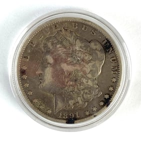 1891-CC US $1 Morgan Silver Dollar