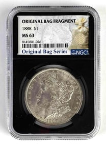 NGC Graded 1888 US $1 Morgan Silver Dollar MS63