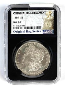 NGC Graded 1889 US $1 Morgan Silver Dollar MS63