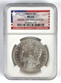 NGC Graded 1904-O $1 Morgan Silver Dollar MS64