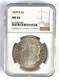 NGC Graded 1879-S $1 Morgan Silver Dollar MS63