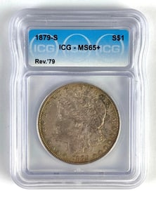 ICG Graded 1879-S US $1 Morgan Silver Dollar MS65+