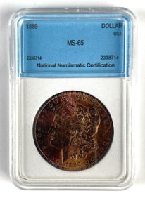 NNC Graded 1889 US $1 Morgan Silver Dollar MS65