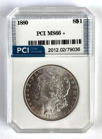 PCI Graded 1880 US $1 Morgan Silver Dollar MS66+