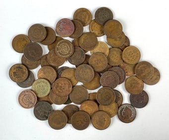 Group of 58 US Indian Head Cents