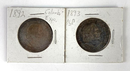 Group of 2 1892-93 US Columbian Exposition Commemorative Half-Dollars