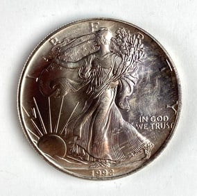 1992 US $1 American Eagle 1oz Fine Silver Coin