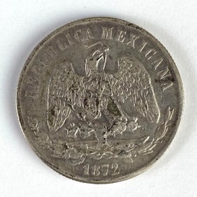 1872 Mexico 1 Peso Balaza/Balance Scale Silver Coin