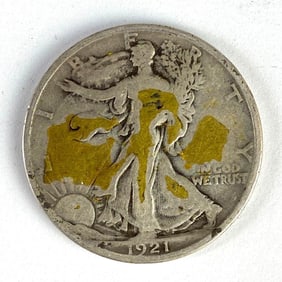 1921-D US Walking Liberty Silver Half-Dollar