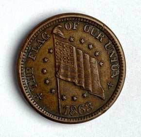 1863 US The Flag of Our Union Civil War Token