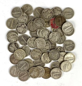 Group of 56 US Silver Mercury Dimes