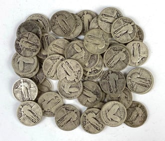 Group of 44 US Standing Liberty Silver Quarters