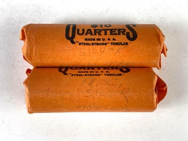 Group of 2 Rolls of Washington Silver Quarters