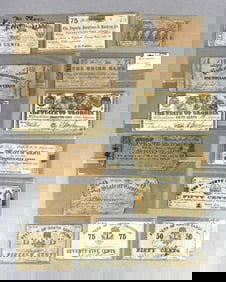 Group of 14 Civil War Era Banknotes