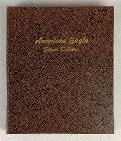 Group of 14 US $1 American Eagle Silver Dollars in Folder