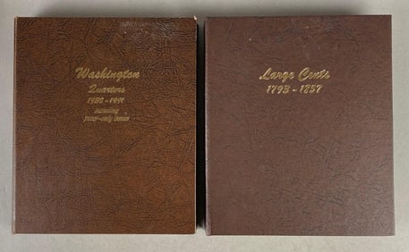 Group of 2 EMPTY Washington Quarters and Large Cent Folders