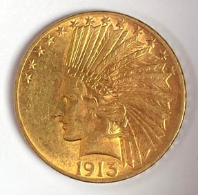 1913 US $10 Indian Head Gold Coin