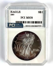 PCI Graded 1997 US $1 Silver Eagle MS70
