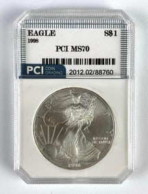 PCI Graded 1998 US $1 Silver Eagle MS70