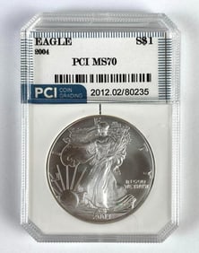 PCI Graded 2004 US $1 Silver Eagle MS70