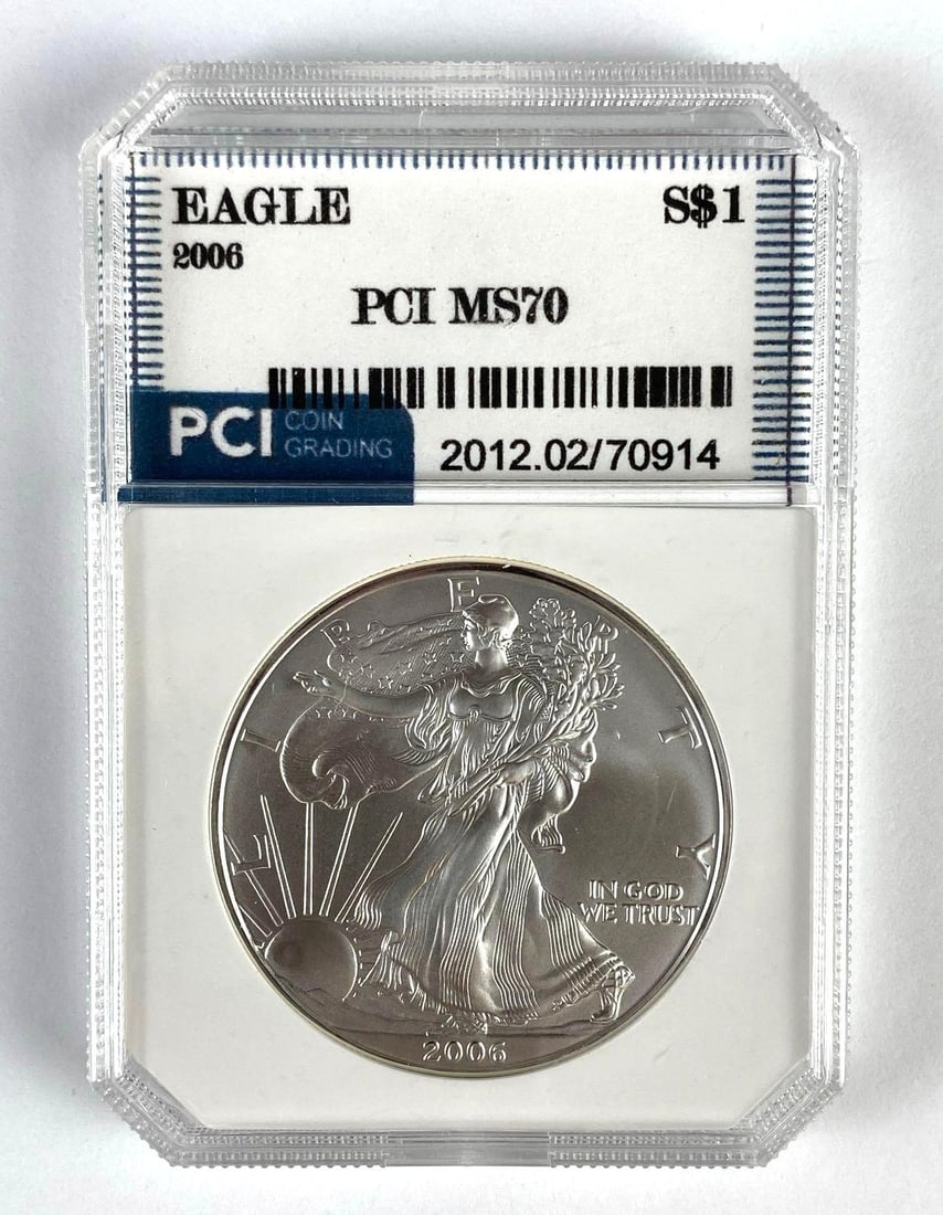 PCI Graded 2006 US $1 Silver Eagle MS70 (1 of 2)
