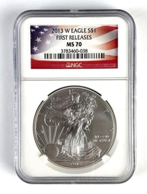 NGC Graded 2013-W US $1 Silver Eagle First Releases MS70